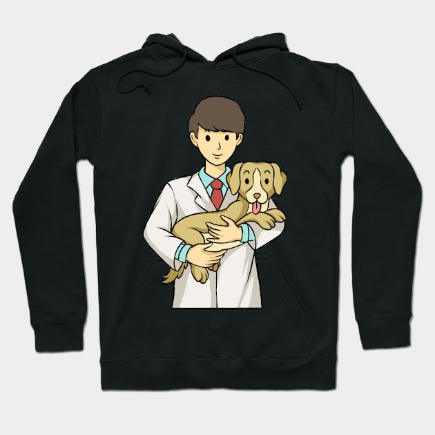 Dog With Vet Veterinarian Dogs Hoodie by fromherotozero